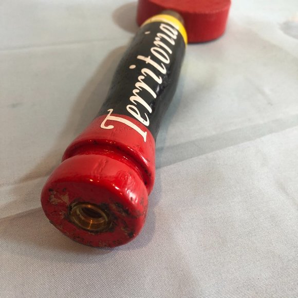 Territorial Wooden Black Red Yellow Beer Tap Handle #F63 - Picture 3 of 4